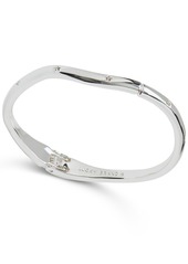 Lucky Brand Silver-Tone Pave Star-Accented Bangle Bracelet - Silver