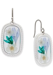 Lucky Brand Silver-Tone Pressed Flower Drop Earrings - Silver