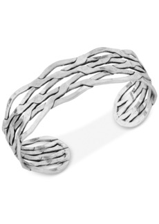 Lucky Brand Silver-Tone Twisted Cuff Bracelet - Silver