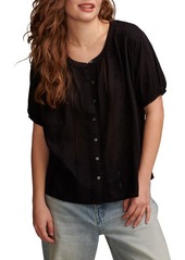 Lucky Brand Smocked Shoulder Top