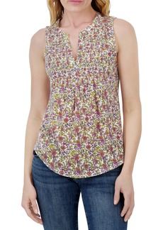 Lucky Brand Smocked Tank in Red Floral Multi at Nordstrom Rack