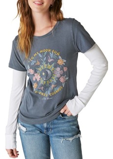 Lucky Brand Stars & Cosmos Embroidered Graphic T-Shirt