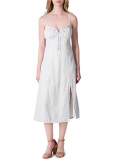 Lucky Brand Stripe Cotton & Linen Denim Dress