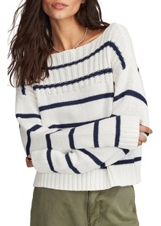 Lucky Brand Stripe Cotton Crop Sweater