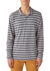 Lucky Brand Stripe Long Sleeve Cotton Polo