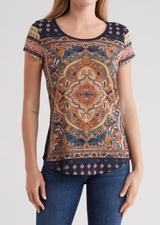 Lucky Brand Tapestry Scoop Neck T-Shirt in Navy Multi at Nordstrom Rack