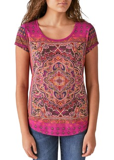 Lucky Brand Tapestry Scoop Neck T-Shirt in Purple Potion at Nordstrom Rack