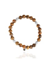 Lucky Brand Tigers Eye Beaded Elastic Bracelet - Brown, black