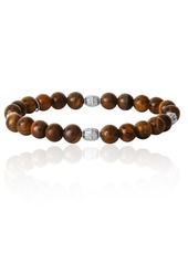 Lucky Brand Tigers Eye Beaded Elastic Bracelet - Brown, black