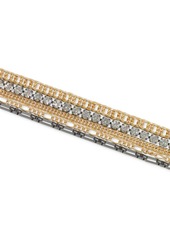 Lucky Brand Two-Tone Crystal & Chain Multi-Row Flex Bracelet - Ttone