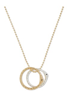 "Lucky Brand Two-Tone Jet Pave Continuous Snake Pendant Necklace, 17-3/4"" + 2"" extender - Ttone"