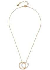 "Lucky Brand Two-Tone Jet Pave Continuous Snake Pendant Necklace, 17-3/4"" + 2"" extender - Ttone"