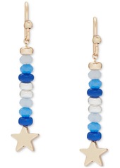 Lucky Brand Two-Tone Star & Mixed Bead Linear Drop Earrings - Two Tone