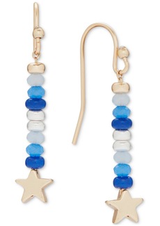 Lucky Brand Two-Tone Star & Mixed Bead Linear Drop Earrings - Two Tone