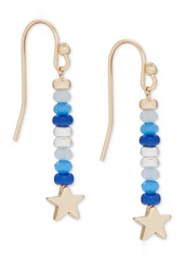 Lucky Brand Two-Tone Star & Mixed Bead Linear Drop Earrings - Two Tone