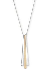 "Lucky Brand Two-Tone Stick Pendant Long Necklace, 30"" + 2"" extender - Two-Tone"