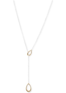 "Lucky Brand Two-Tone Teardrop 28"" Lariat Necklace - Two-Tone"