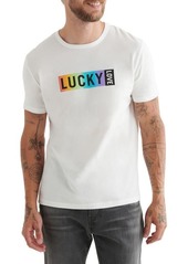 Lucky Brand Unisex Graphic Logo Tee in White at Nordstrom