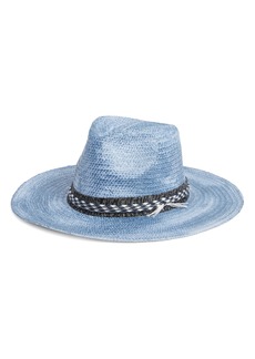 Lucky Brand Washed Paper Straw Fedora in Agean Blue at Nordstrom Rack
