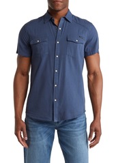 Lucky Brand Western Workwear Short Sleeve Shirt in Aegean Blue at Nordstrom Rack