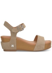 Lucky Brand Women's Adario Adjustable Ankle-Strap Wedge Sandals - Dune Suede