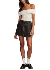 Lucky Brand Women's Army Cargo Linen-Blend Mini Skirt - Meteorite