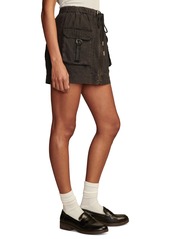 Lucky Brand Women's Army Cargo Linen-Blend Mini Skirt - Meteorite