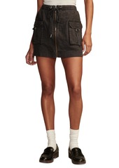 Lucky Brand Women's Army Cargo Linen-Blend Mini Skirt - Meteorite