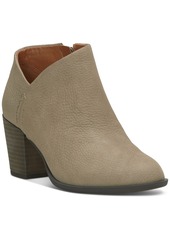 Lucky Brand Women's Bellita Asymmetrical Cutout Block-Heel Booties - Seneca Rock Leather