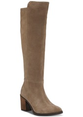 Lucky Brand Women's Bonnay Knee-High Wide Calf Dress Boots - Mink Suede