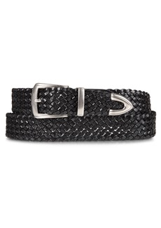Lucky Brand Women's Western Style Leather Belts Braided-Black