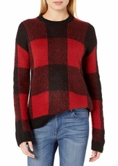Lucky Brand Women's Brushed Buffalo Check Pullover Sweater  L