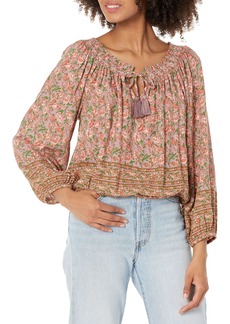 Lucky Brand womens Bubble Hem Peasant Top   US