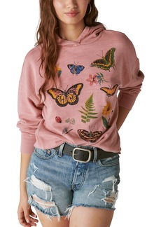 Lucky Brand Women's Butterfly Floral Motif Pullover