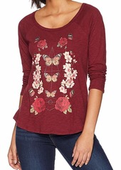 Lucky Brand Women's Butterfly Floral Print TEE  S