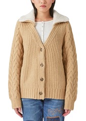 Lucky Brand Women's Cable Collared Cardigan