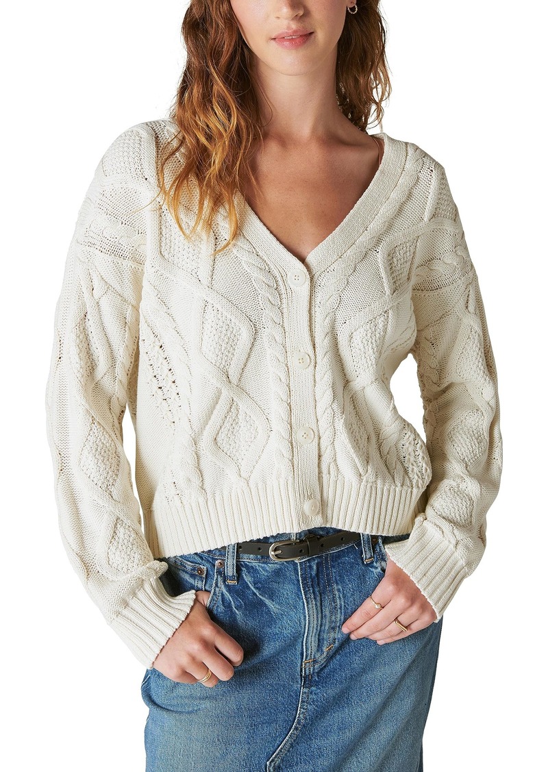 Lucky Brand Women's Cable Stitch Cardigan