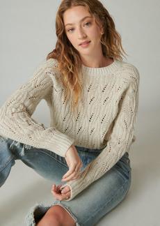 Lucky Brand Women's Cable Stitch Shine Pullover