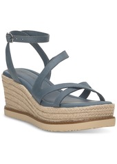 Lucky Brand Women's Carolie Strappy Espadrille Wedge Sandals - Black Leather