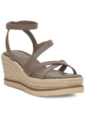 Lucky Brand Women's Carolie Strappy Espadrille Wedge Sandals - Black Leather