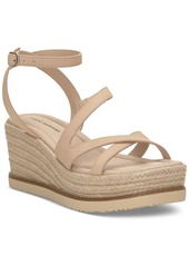 Lucky Brand Women's Carolie Strappy Espadrille Wedge Sandals - Black Leather