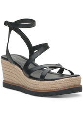 Lucky Brand Women's Carolie Strappy Espadrille Wedge Sandals - Natural Blue Leather