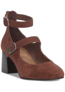 Lucky Brand Women's Cemli Double-Strap Mary Jane Block-Heel Pumps - Brownstone Suede