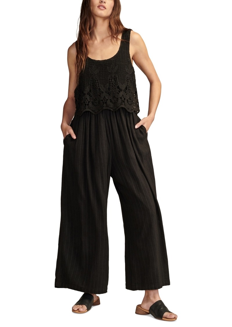 Lucky Brand Women's Chemical Lace Sleeveless Jumpsuit - Meteorite