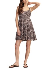 Lucky Brand Women's Cinched Bodice Mini Dress - Raven Multi