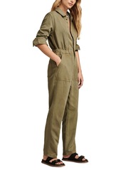 Lucky Brand Women's Cinched-Waist Utility Coveralls - Four Leaf Clover