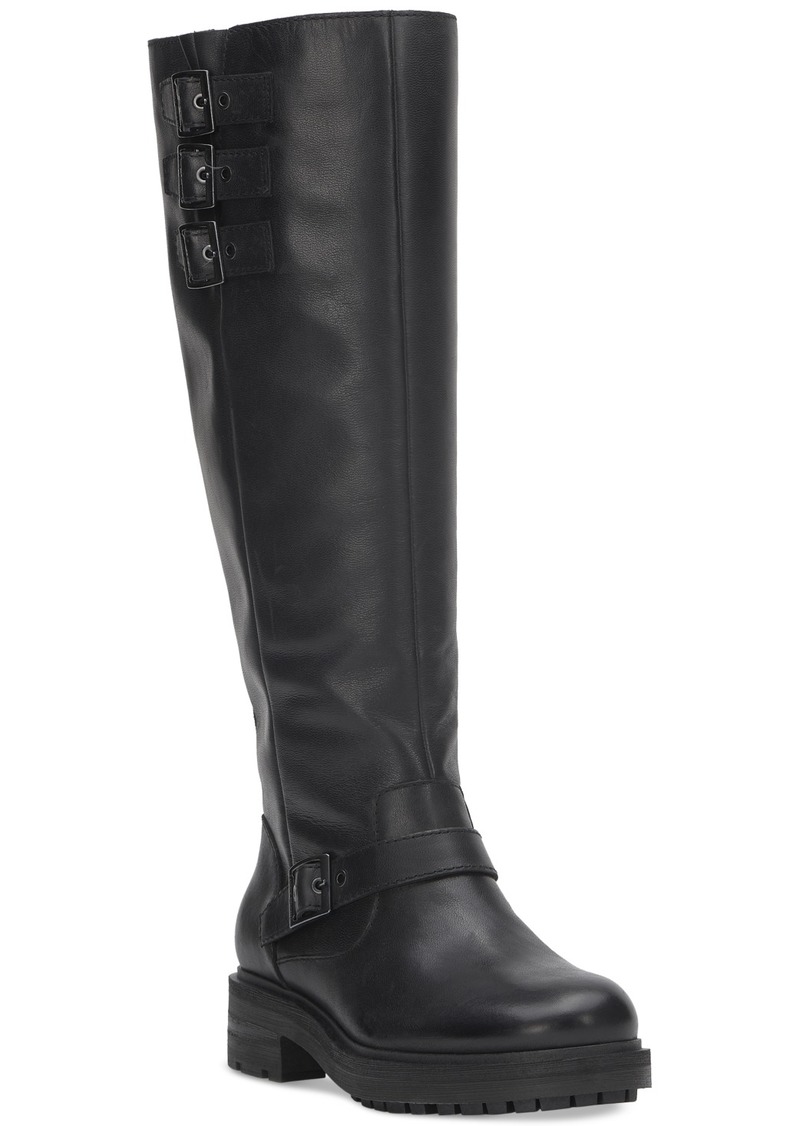 Lucky Brand Women's Citere Buckle Tall Riding Boots - Black Summer Haze Leather