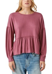 Lucky Brand Women's Cloud Jersey Babydoll Top - Rose Brown