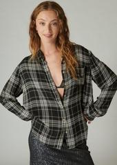 Lucky Brand Women's Cloud Plaid Boyfriend Flannel Shirt
