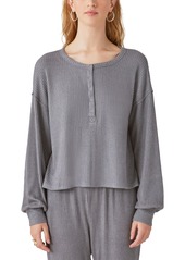 Lucky Brand Women's Cloud Ribbed Long-Sleeve Henley Top - Lead